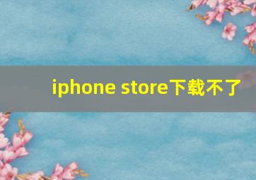 iphone store下载不了